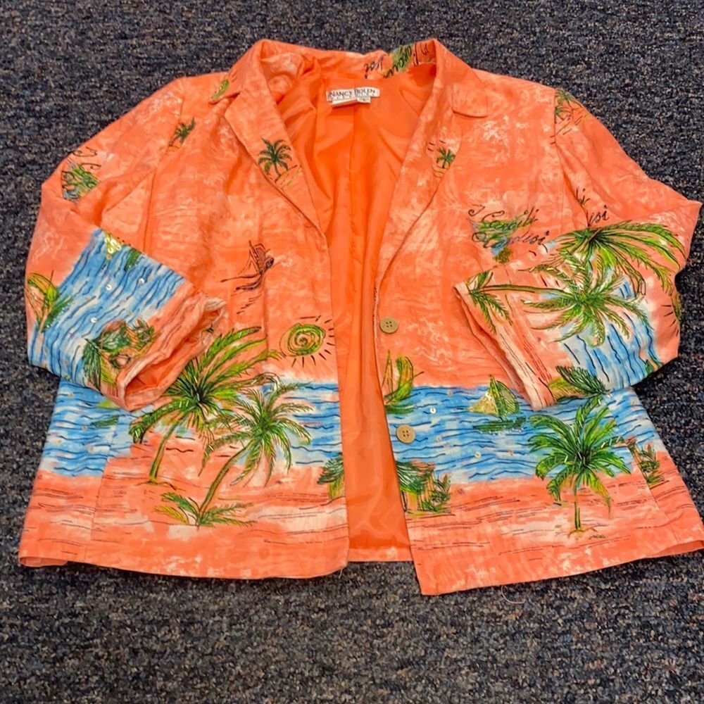 Nancy Bolen 2 piece silk out fit sz. L